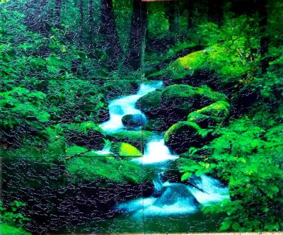 Лот: 12648824. Фото: 1. Панно "Горный ручей" 90х75см из... Другое (картины, панно)