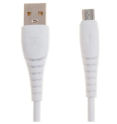 Лот: 19389437. Фото: 1. Кабель USB - MicroUSB BC Белый... Дата-кабели, переходники