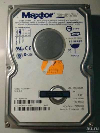 Лот: 13621892. Фото: 1. Жёсткий диск 80гб maxtor. Жёсткие диски (HDD)