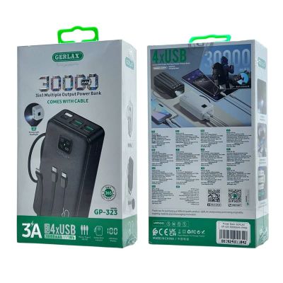 Лот: 25794767. Фото: 1. Power Bank GERLAX GP-323 30000mAh... Внешние, портативные аккумуляторы для смартфонов (Power bank)