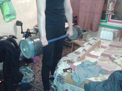 Лот: 4674347. Фото: 1. штанга!самопал 45-50 кг. Штанги, блины