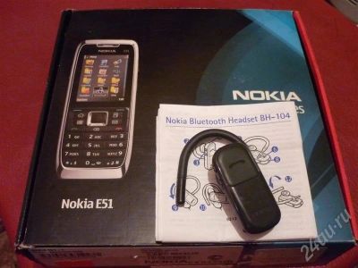Лот: 648401. Фото: 1. Комплект Nokia e51+ Nokia Bluetooth... Кнопочные мобильные телефоны