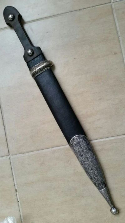 Лот: 10355129. Фото: 1. кинжал кавказский в серебре, 19... Оружие