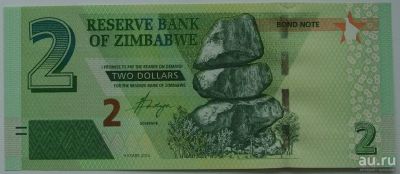 Лот: 13112482. Фото: 1. Зимбабве 2 доллара 2016, UNC. Африка