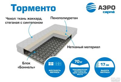 Лот: 12084727. Фото: 1. Матрац САрма серия АЭРО Торменто... Матрасы