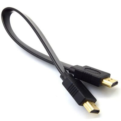 Лот: 24864568. Фото: 1. HDMI кабель 50см плоский 1.4... Шнуры, кабели, разъёмы