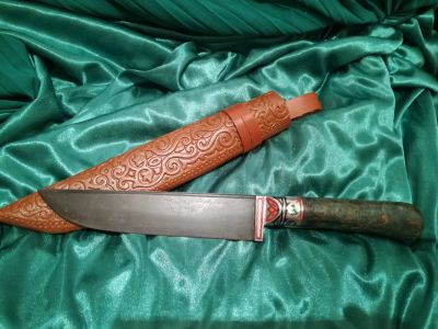 Лот: 13235651. Фото: 1. Пчак, дамасская сталь, рукоять... Столовые приборы, ножи
