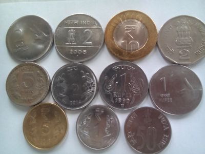 Лот: 21434533. Фото: 1. Набор монет Индии, 11 шт. разные... Наборы монет