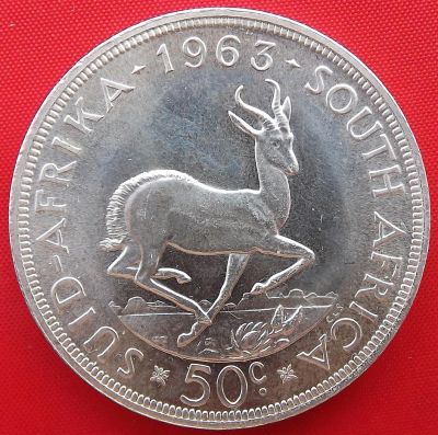 Лот: 3832678. Фото: 1. (№3296) 50 центов 1963 (ЮАР). Африка