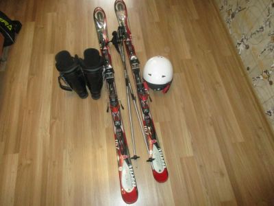 Лот: 8953973. Фото: 1. Горные лыжи + ботинки + шлем... Комплект в сборе