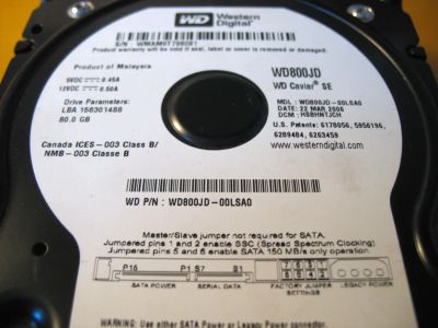 Лот: 9091874. Фото: 1. WD800JD. Жёсткие диски (HDD)