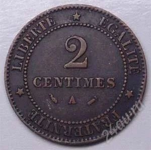 Лот: 857465. Фото: 1. Франция. 2 сантим 1883. Идеал... Европа