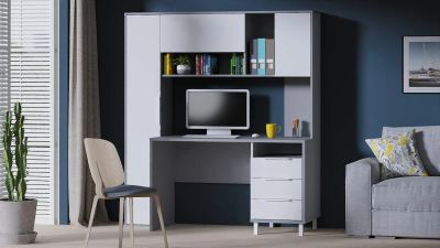 Лот: 23775955. Фото: 1. Стол письменный Work, цвет Темно-серый... Компьютерные и письменные столы