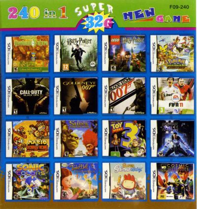 Лот: 6197228. Фото: 1. Картридж с играми 240 in 1 для... Игры для консолей