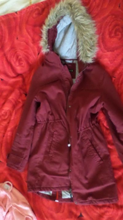 Лот: 7124858. Фото: 1. Парка красная легкая 42 размер. Верхняя одежда