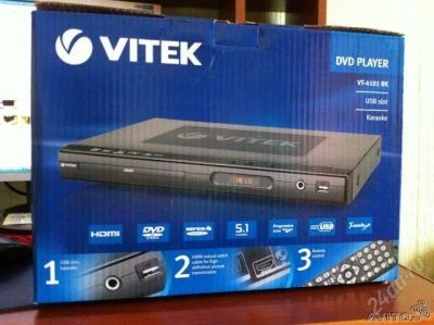 Лот: 2663269. Фото: 1. DVD плеер VITEK VT-4101 BK (новый... DVD, Blu-Ray плееры
