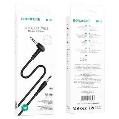 Лот: 22144748. Фото: 1. Кабель BOROFONE AUX BL10 1M Black. Шнуры, кабели, разъёмы