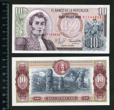Лот: 4364108. Фото: 1. Колумбия 10 песо 1980г.(люкс). Америка