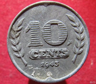 Лот: 13296804. Фото: 1. Монета №21009 Нидерланды, 1943год. Остальные страны