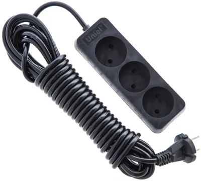 Лот: 24553059. Фото: 1. Удлинитель Uniel S-CD3-7 Black. Удлинители, тройники, сетевые фильтры