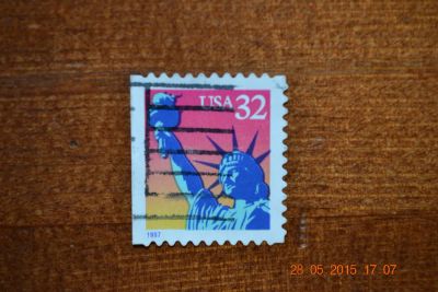 Лот: 5613192. Фото: 1. Марка США №9 для коллекции. Марки