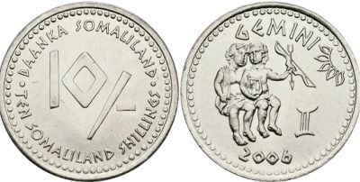 Лот: 16314648. Фото: 1. Сомалиленд 10 шиллингов 2006 Знаки... Африка
