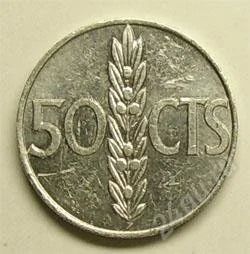 Лот: 27039. Фото: 1. Испания. 50 сентимос 1966г. Европа