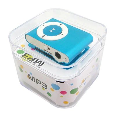 Лот: 3110077. Фото: 1. MP3 player синий в коробочке. Плееры