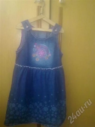 Лот: 469734. Фото: 1. Сарафан джинсовый 110см. Платья, сарафаны