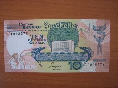 Лот: 4280796. Фото: 1. Сейшельские острова 10 рупий 1989... Африка