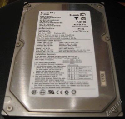 Лот: 1254052. Фото: 1. IDE HDD Seagate Barracuda 80 Gb. Жёсткие диски (HDD)