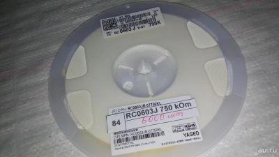 Лот: 9446294. Фото: 1. Резистор ЧИП SMD 0603 5% RC0603J... Резисторы