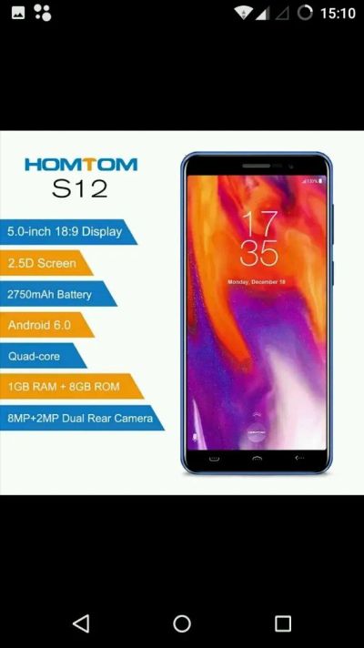 Лот: 12951853. Фото: 1. Смартфон homtom s12. Смартфоны