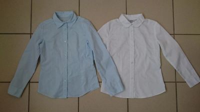 Лот: 10770013. Фото: 1. Две рубашки, блузки белая и голубая... Рубашки, блузки, водолазки