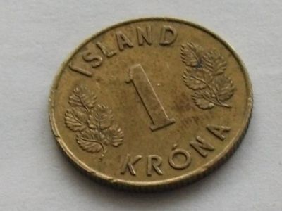 Лот: 15457694. Фото: 1. Монета 1 крона одна Исландия 1965... Европа