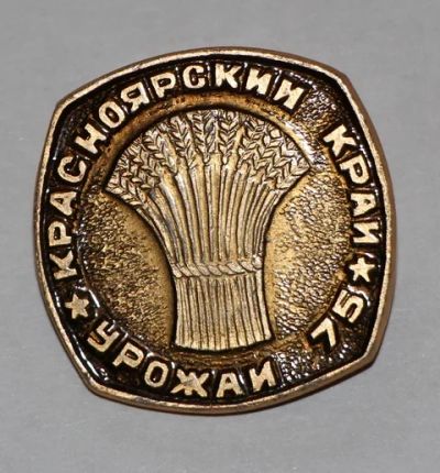 Лот: 7743295. Фото: 1. Знак Красноярский край. Урожай... Сувенирные