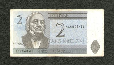 Лот: 10690421. Фото: 1. 2 кроны 1992 года. Эстония. Хорошая... Европа
