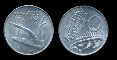 Лот: 7044435. Фото: 1. Монеты Италия 4(шт) 1953-1976... Европа