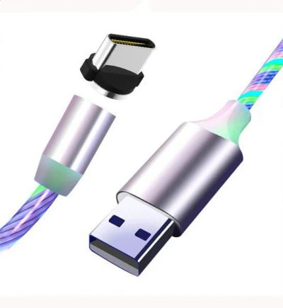 Лот: 16168661. Фото: 1. USB кабель Type-C магнитный LED... Дата-кабели, переходники