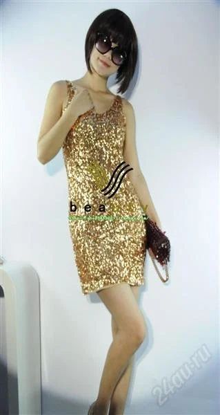 Лот: 1755923. Фото: 1. сексапильное платье золотого цвета... Платья