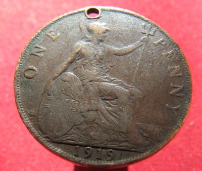 Лот: 18895234. Фото: 1. Великобритания 1 пенни, 1919 г... Остальные страны