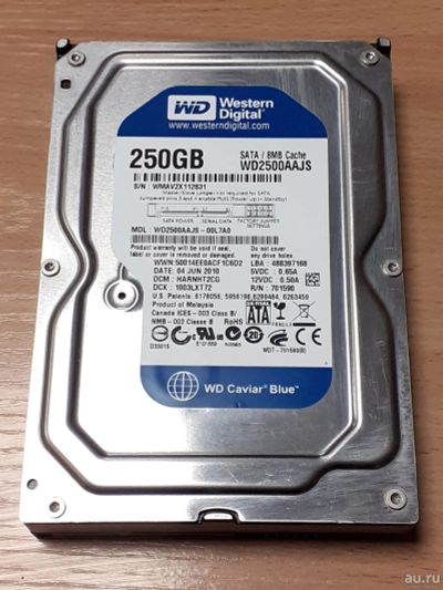 Лот: 18072272. Фото: 1. HDD 250gb SATA, жесткий диск для... Жёсткие диски (HDD)