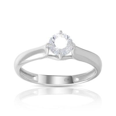 Лот: 23787506. Фото: 1. Кольцо из серебра с фианитом SWAROVSKI... Кольца, перстни