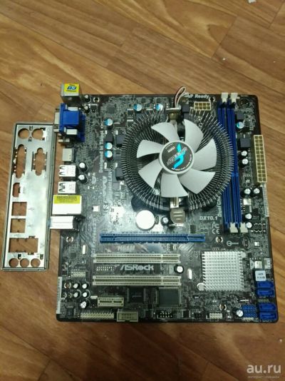 Лот: 10620610. Фото: 1. AsRock H61M + Процессор Intel... Материнские платы