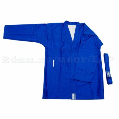 Лот: 6349067. Фото: 1. Куртка для САМБО рост 180 см синяя... Одежда для боевых искусств