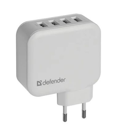 Лот: 15158915. Фото: 1. Адаптер 220V->4*USB 6,2A Defender... Зарядные устройства, блоки питания, адаптеры сетевые для смартфонов