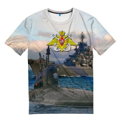 Лот: 10628522. Фото: 1. Мужская футболка 3D "ВМФ и Морская... Футболки, поло