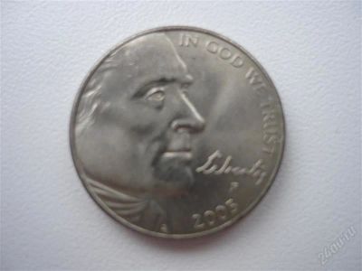 Лот: 1054165. Фото: 1. новая 5 центовая монета США 2005год. Америка