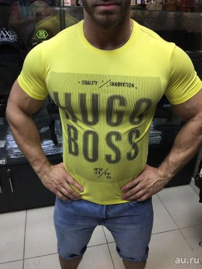 Лот: 8544473. Фото: 1. Футболка желтая BOSS. Футболки, поло