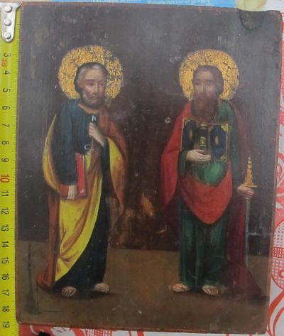 Лот: 10483898. Фото: 1. иконы Апостолы Петр и Павел, 19... Иконы